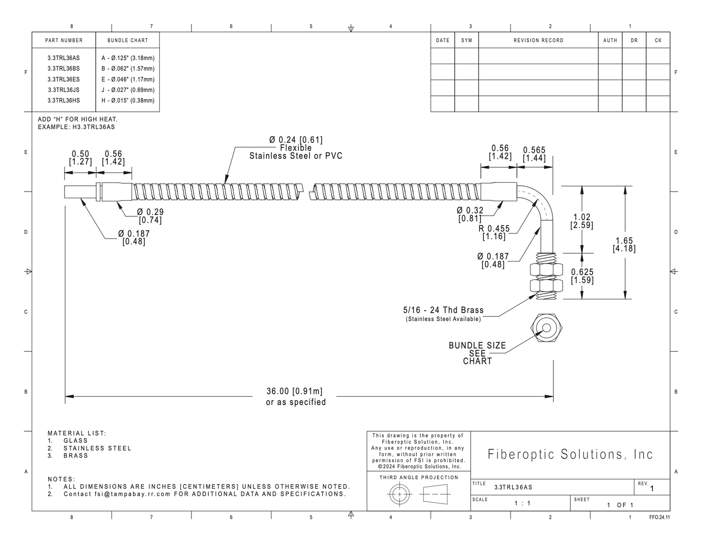 3.3 TRL (3.3cm) Threaded Right Angle