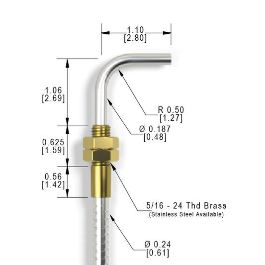 2.8 RTL (1.58mm) Right Angle Threaded