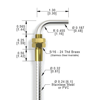 3.3 RTL (1.58mm) Right Angle Threaded