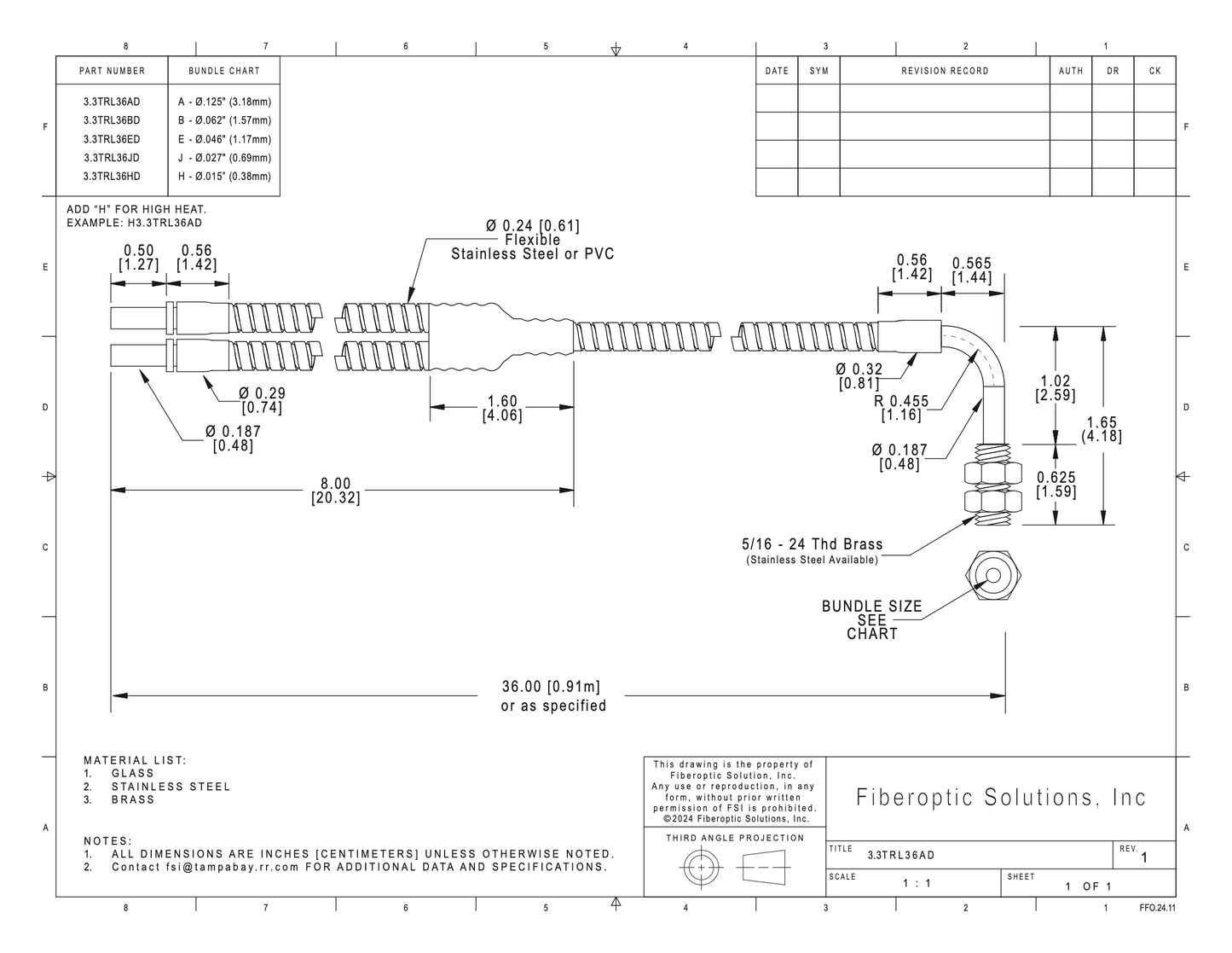 3.3 TRL (3.3cm) Threaded Right Angle