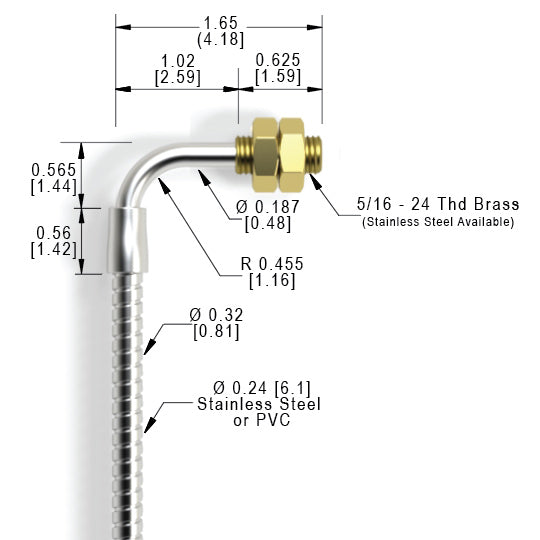 3.3 TRL (3.3cm) Threaded Right Angle