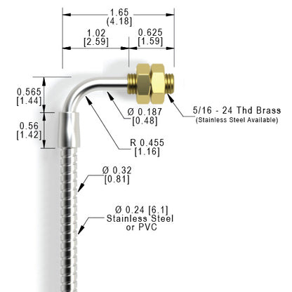 3.3 TRL (3.3cm) Threaded Right Angle