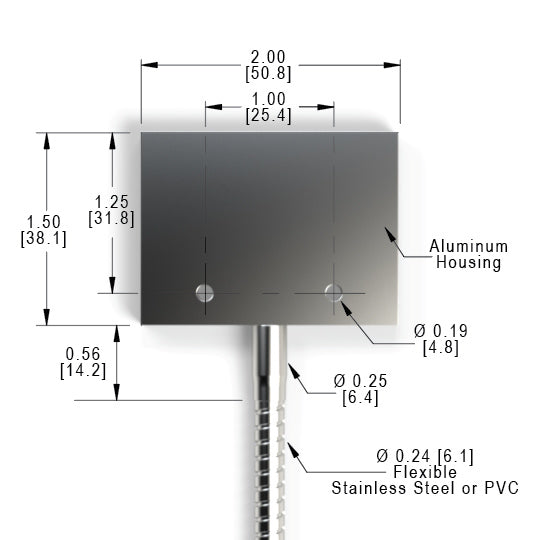 P  0.010" x 1.50" Rect. 2" Flat Housing