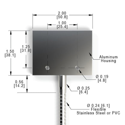 P  0.010" x 1.50" Rect. 2" Flat Housing