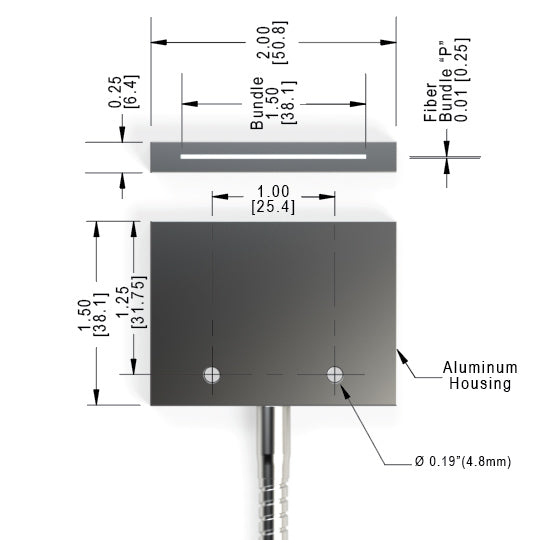 P  0.010" x 1.50" Rect. 2" Flat Housing
