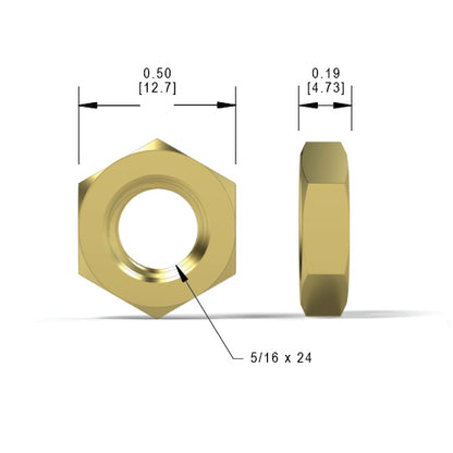HexNut 5/16" x 24 brass