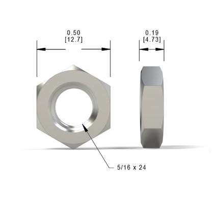 HexNut 5/16" x 24 stainless steel