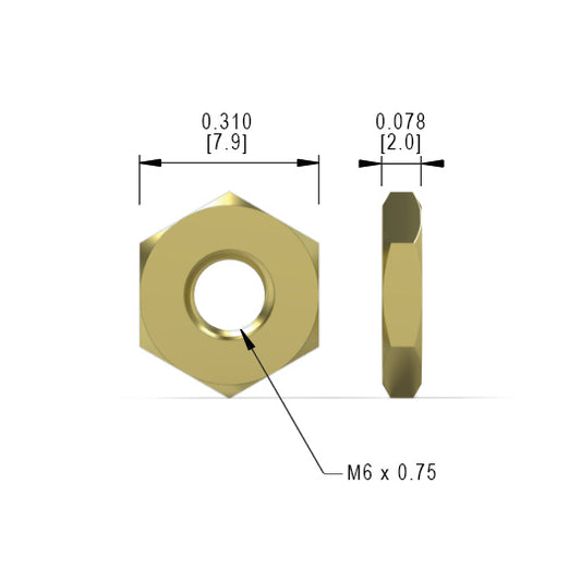 HexNut M6x0.75 Threaded nut