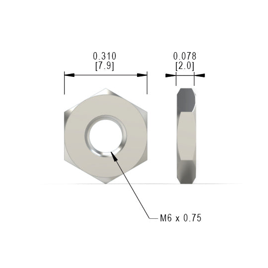 HexNut M6x0.75 Threaded nut