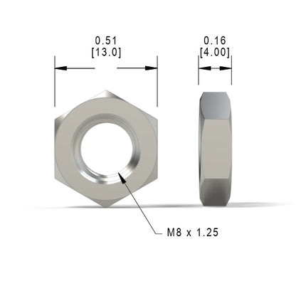 HexNut M8x1.25 Threaded nut