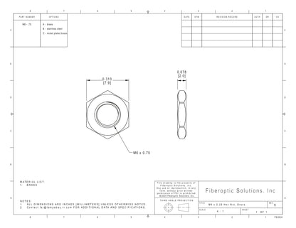 HexNut M6x0.75 Threaded nut