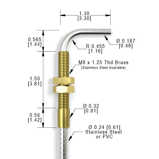 M8 3.3 RT Right Angle Threaded