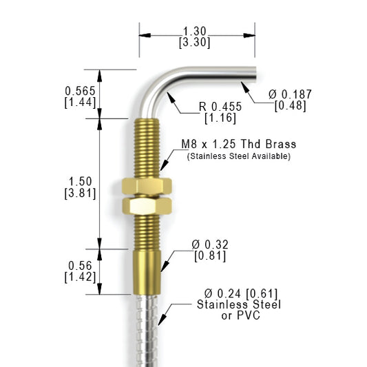 M8 3.3 RT Right Angle Threaded