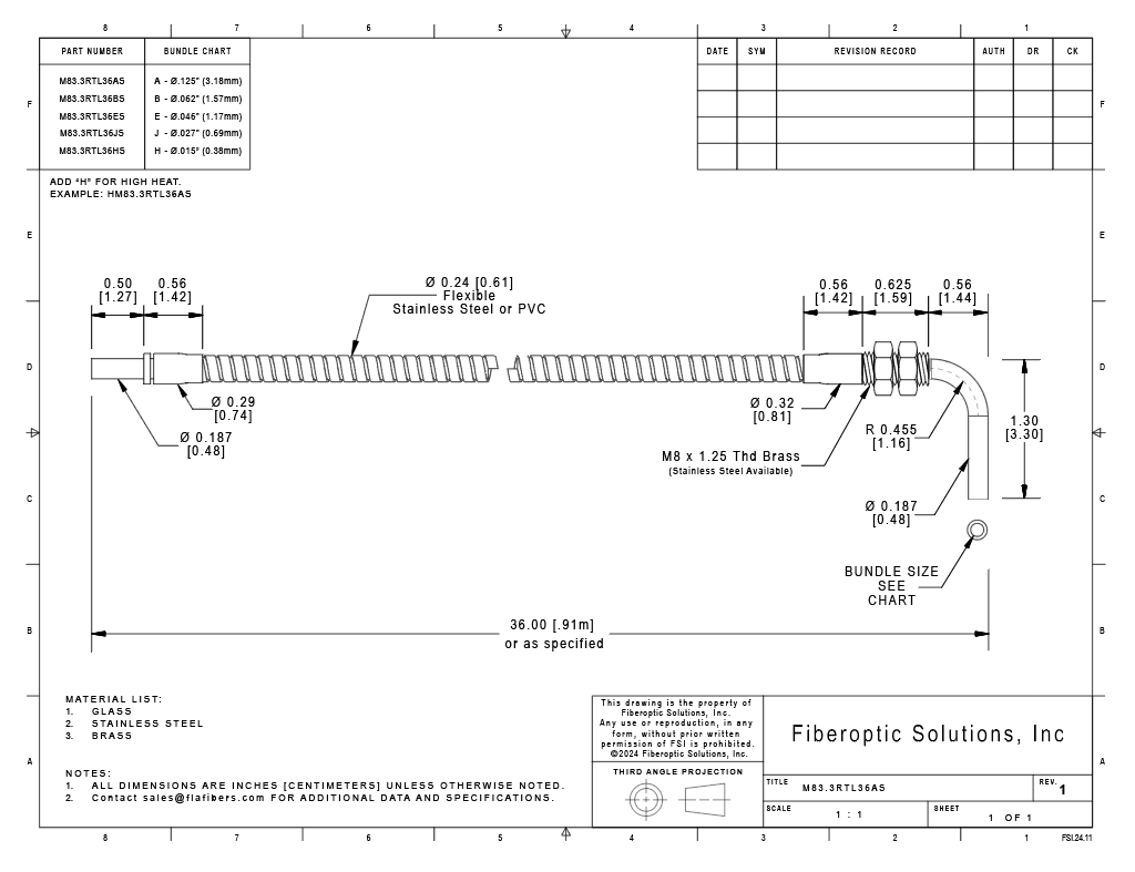 M8 3.3 RTL (1.58mm) Right Angle Threaded