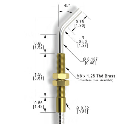 M8 RTX Threaded 45 Degree