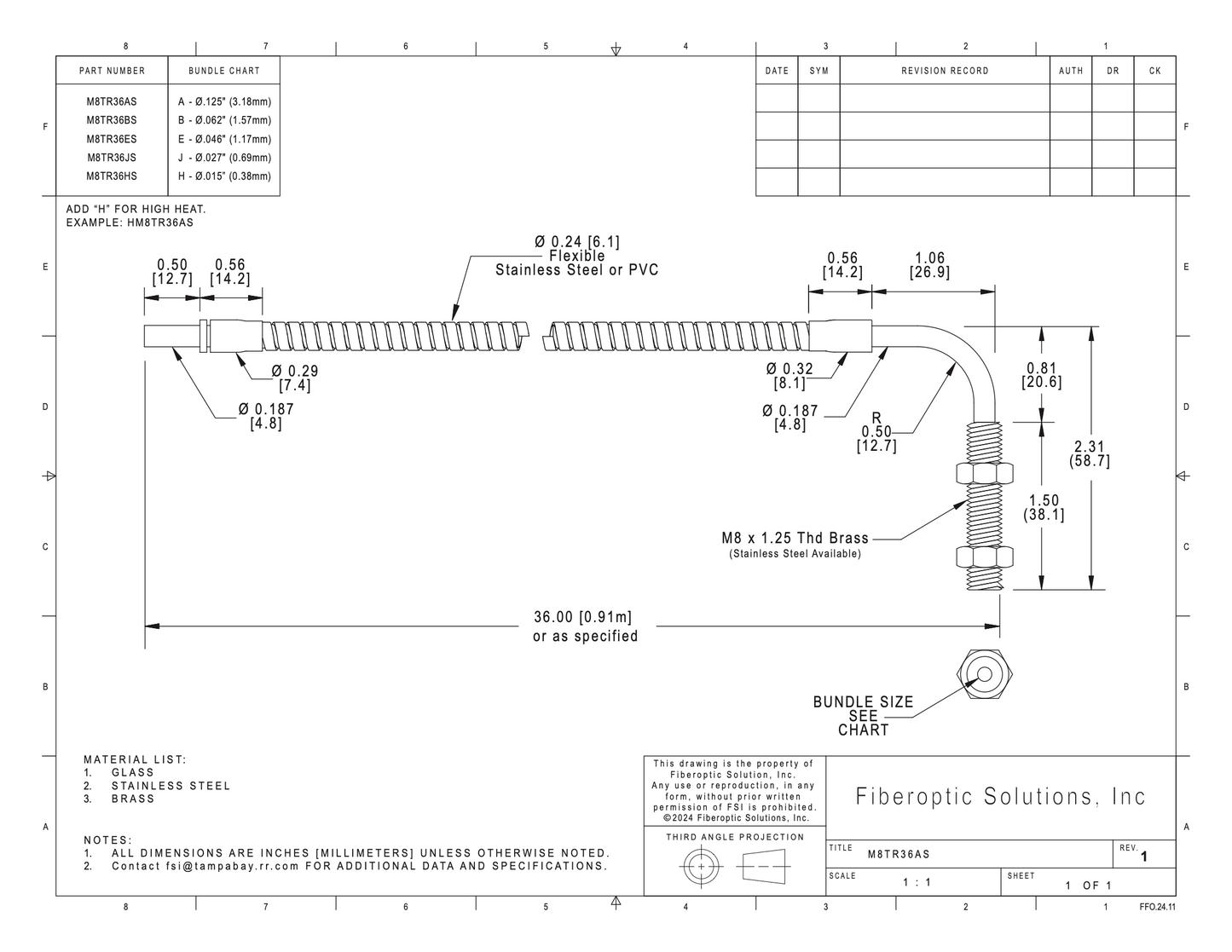 M8 TR Threaded Right Angle