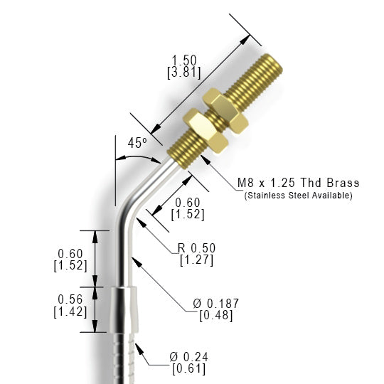 M8 TRX Threaded 45 Degree