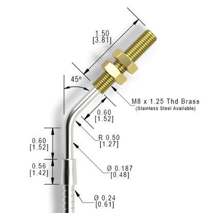 M8 TRX Threaded 45 Degree