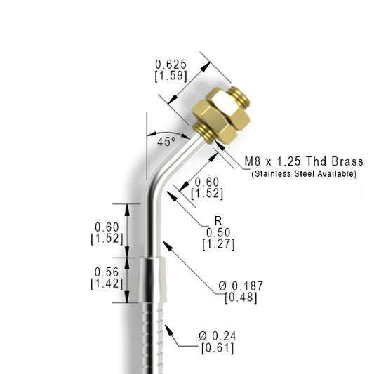 M8 TRLX (1.58mm) Threaded 45 Degree