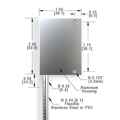 PR  0.010" x 1.50" Rect. 2" Flat Housing Right Angle