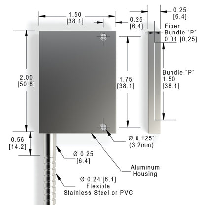 PR  0.010" x 1.50" Rect. 2" Flat Housing Right Angle