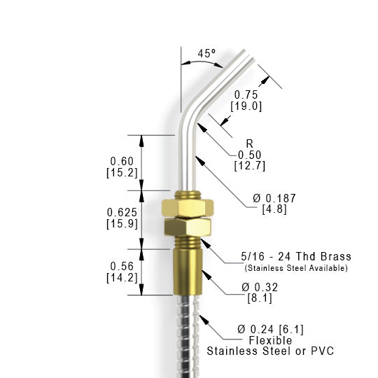 RTLX (1.58mm) Threaded 45 Degree
