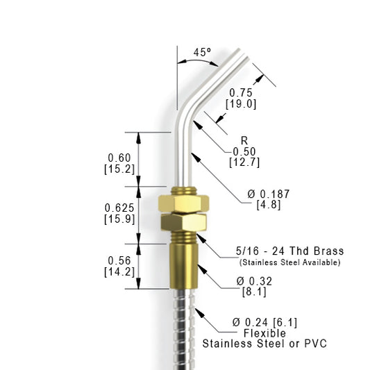 RTLX (1.58mm) Threaded 45 Degree